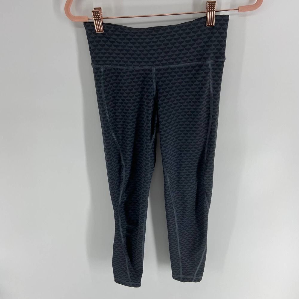 Vineyard Vines Whale Tail patterned Gray athletic workout Leggings womens xs
